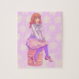 Roze Macaron Girl Legpuzzel