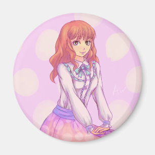 Roze Macaron Girl Magneet