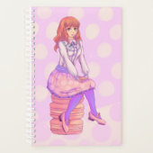 Roze Macaron Girl Planner (Voorkant)