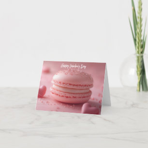 Roze Macaron met Harten Valentijns's Groet Kaart