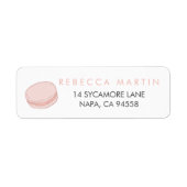 Roze Macaron Return-adres Etiket (Voorkant)