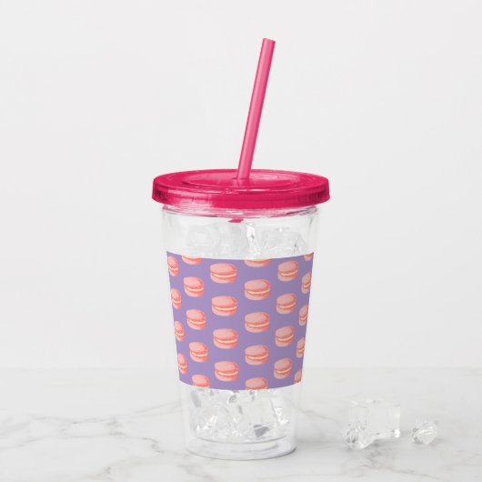 Roze Macarons Acryl Drinkbeker (Achterkant ijs)