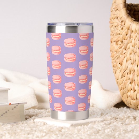 Roze Macarons Geïsoleerde Drinkbeker (Woonkamer (Gedraaid)  )