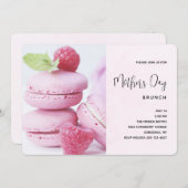 Roze Macarons Moederdag Brunch Kaart (Voorkant / Achterkant)