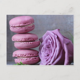 Roze Macarons Paars Roos Frans Briefkaart gebak