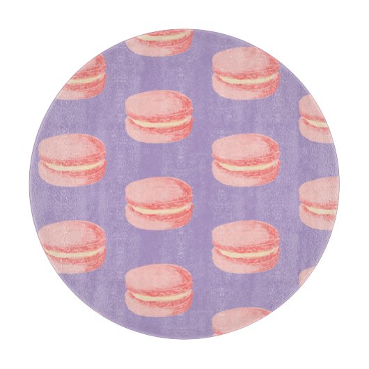 Roze Macarons Snijplank (Voorkant)