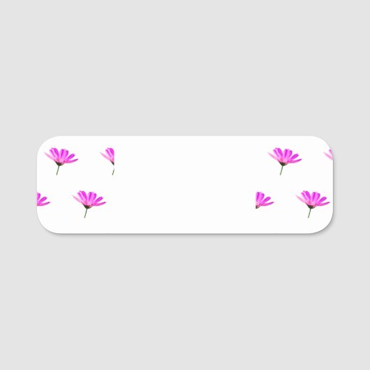 Roze Madeliefje Naamplaatje (Voorkant)
