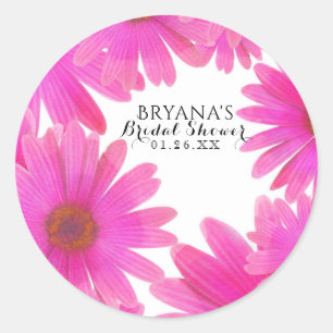 Roze Madeliefjes Bloem Madeliefje Lente Feest Favo Ronde Sticker