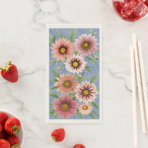 Roze Madeliefjes Bloemige Botanische Kunst Design Servet
