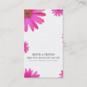 Roze Madeliefjes Bloemige Madeliefjes Elegant Verw Aanbevelingskaartje
