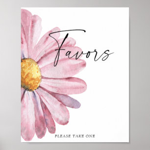 Roze madeliefjes Poster