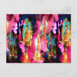 ROZE MADONNA VAN GUADALUPE IN KERSENBLOESEMS BRIEFKAART