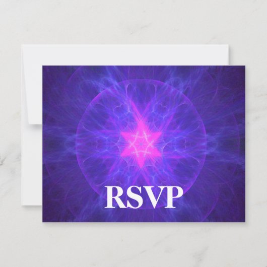 Roze Magen David Bar/Bat Mitzvah RSVP (Voorkant)