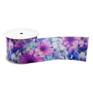 Roze Magenta Blue Floral Pattern Lint
