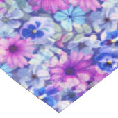 Roze Magenta Blue Floral Pattern Tafelkleed (Gekanteld)