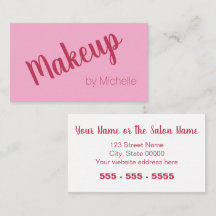Roze Magenta Make-up Artist Visitekaartje