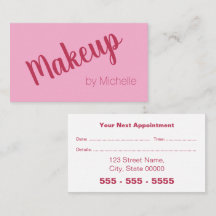 Roze Magenta Makeup Artist Afspraakkaart