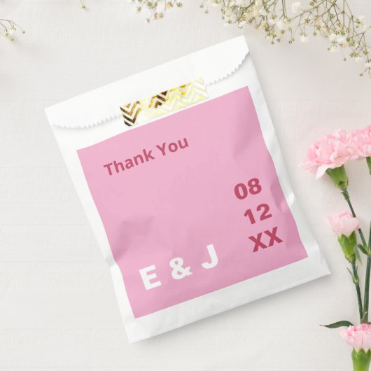 Roze Magenta moderne bruiloft gunstzakken Bedankzakje (Gezegeld)