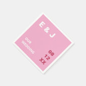 Roze Magenta moderne bruiloft servetten (Hoek)