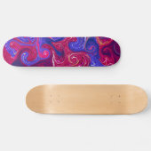 Roze, magenta, Paarse gedraaide marmer-fluïde kuns Skateboard (Horizontaal)