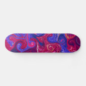 Roze, magenta, Paarse gedraaide marmer-fluïde kuns Skateboard (Horizontaal)