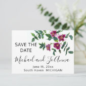  roze magenta Rozen, roze waterverf roze rozen Save The Date (Staand voorkant)