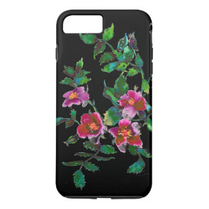 roze magenta waterverf rozen iPhone 8 plus / 7 plus hoesje
