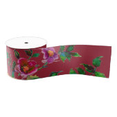  roze magenta waterverf rozen grosgrain lint (Spoel)