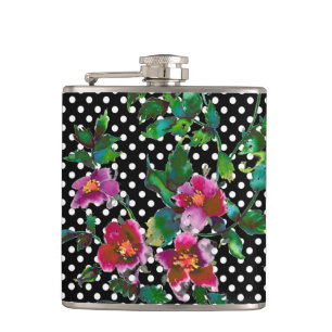 roze magenta waterverf rozen heupfles