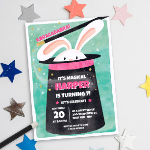 Roze Magic Birthday Party Kaart