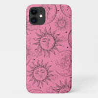 Roze Magie Vintage Hemelzonne Maan Sterren