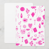 roze magisch mystiek kaart (Voorkant / Achterkant)