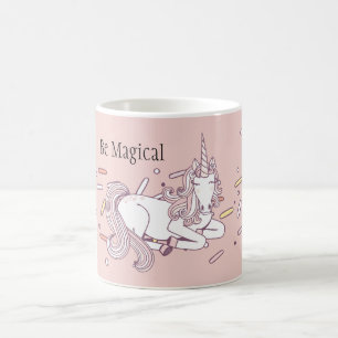 Roze Magische Eenhoorn Confetti Koffiemok