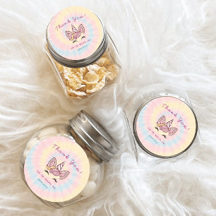 Roze Magische eenhoorn stropdas kleurstof goud gli Ronde Sticker