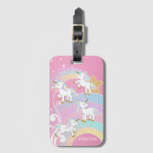 Roze, magische regenboog 🦄 Unicorns Bagagelabel (Voorkant (verticaal))