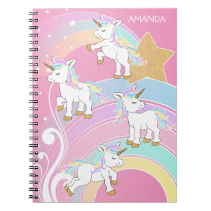 Roze, magische regenboog 🦄 Unicorns Notitieboek