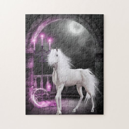 Roze Magische Unicorn Legpuzzel (Verticaal)