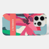 Roze Magnolia Abstracte Floral Colour Blocks Aange Case-Mate iPhone Case (Achterkant (horizontaal))