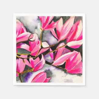 Roze Magnolia aquarel kunst Servet