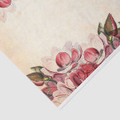 Roze Magnolia Bloem Rand Perkament Decoupage Tissuepapier (Detail)