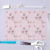 Roze Magnolia Bloem Waterverf Cadeau Tissuepapier (Craft)