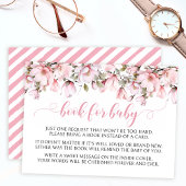 Roze magnolia bloemenboek voor baby showers kaarte informatiekaartje