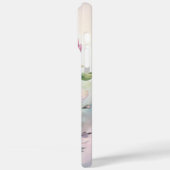 Roze Magnolia Bloesem Botanische Monogram Case-Mate iPhone Case (Achterkant / Links)