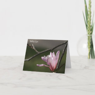 Roze Magnolia Bloom Sympathy Card Bedankkaart