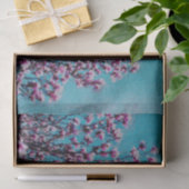 Roze Magnolia Blossom Blue Sky Decoupage Tissuepapier (Geschenk)