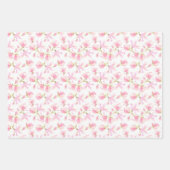 Roze Magnolia Blossom Spring Vrijgezellenfeest Inpakpapier Vel (Voorkant 2)