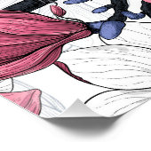 Roze magnolia en blauwe stietvogels perfect poster (Hoek)
