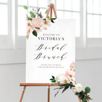 Roze Magnolia en Hydrangea Bridal Brunch Welkom
