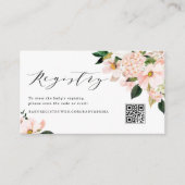 Roze Magnolia en Hydrangea URL Code Gift Registry Informatiekaartje (Voorkant)