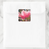 Roze Magnolia Flower Vierkante Sticker (Tas)